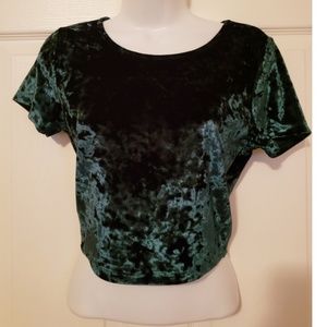 Green Crushed Velvet Top Forever 21